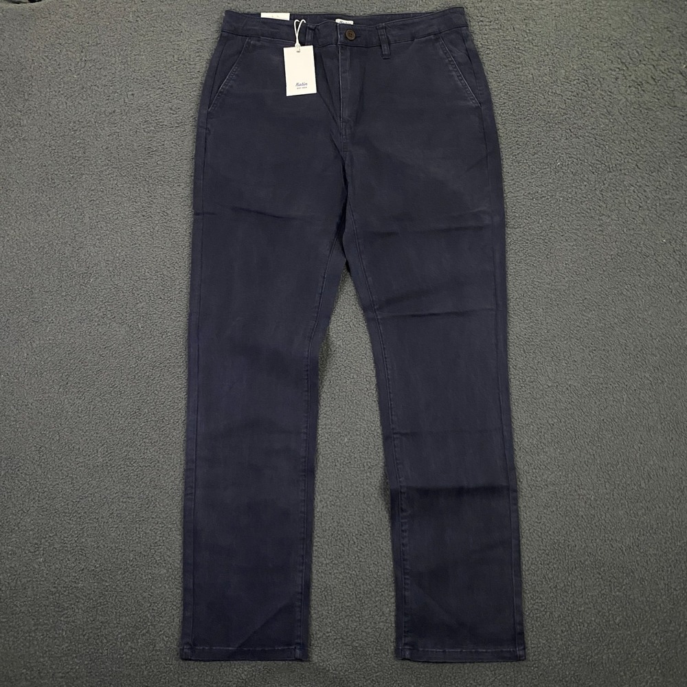 Katin Corey Chino Pant Mens 32x32 Slim Straight Leg Cotton Stretch Polar Navy